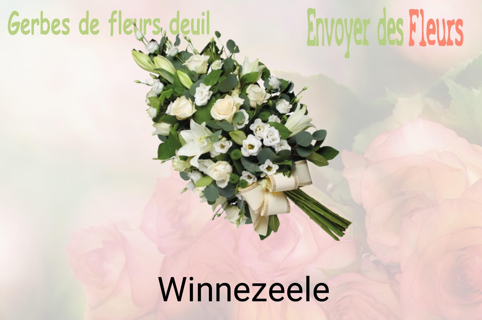 Gerbe de fleurs de deuil livrée à Winnezeele
